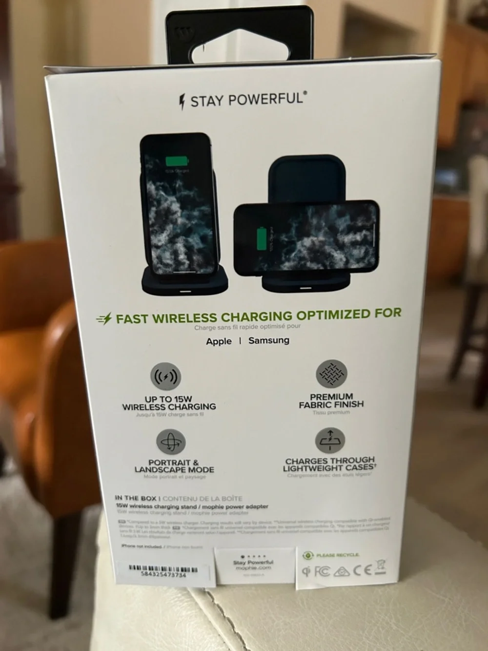 mophie 15W Wireless Charging Stand - Black